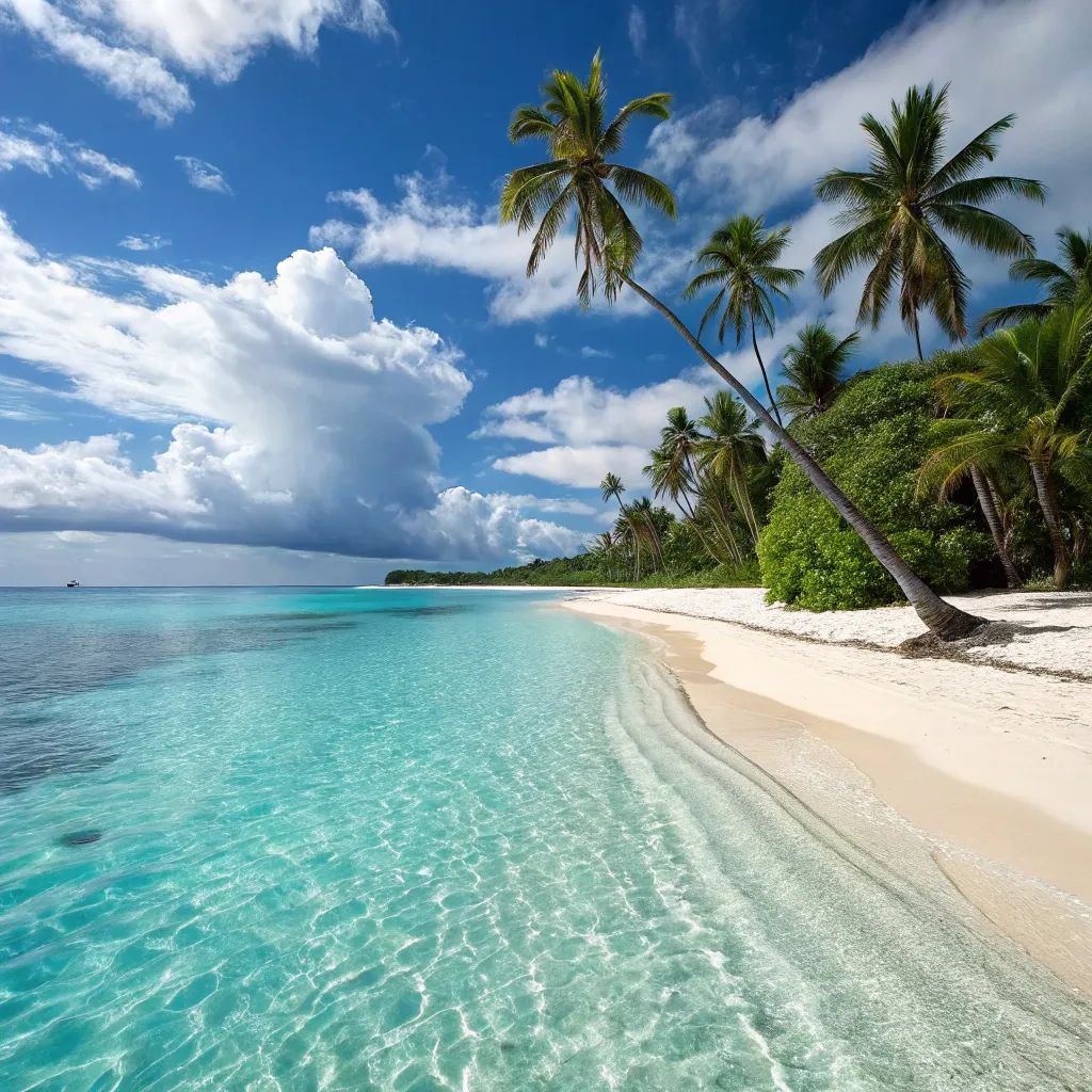 Tropical beach with crystal blue water
